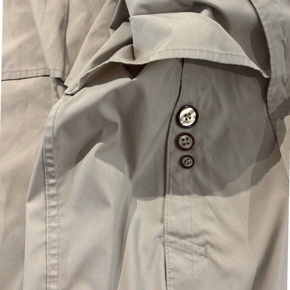 Gleneagles women's Vintage classic long tan trench coat hidden buttons sz 14P - Picture 14 of 14